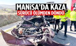 Manisa’da sürücü ölümden döndü! Tıra çarpan otomobil 150 metre sürüklendi