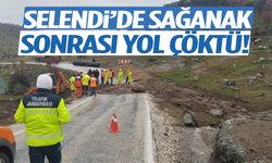 Selendi’de yağmur felaketi: Karayolunda göçük meydana geldi!