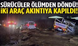 Manisa’da sel alarmı… İki araç akıntıya kapıldı!