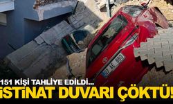 Menemen’de tehlikeli dakikalar... İstinat duvarı çöktü... 151 kişi tahliye edildi