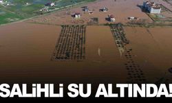 Salihli sular altında... Felaketin boyutu havadan görüntülendi!