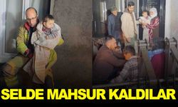 Manisa’da 11 kişilik aile selde mahsur kaldı!