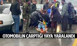 Otomobilin çarptığı yaya yaralandı!