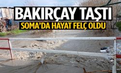 Sağanak Soma’yı vurdu! Bakırçay taştı, sokaklar sular altında kaldı!