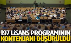 197 lisans programının kontenjanı düşürüldü
