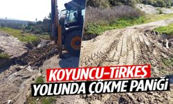 Koyuncu-Tirkeş yolunda çökme paniği!
