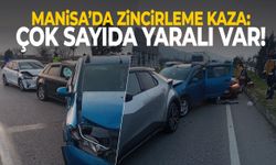 Manisa’da zincirleme kaza: 4 araç birbirine girdi! Çok sayıda yaralı var!