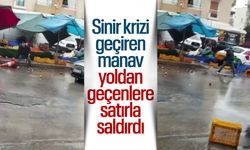 Sinir krizi geçiren manav yoldan geçenlere satır çekti