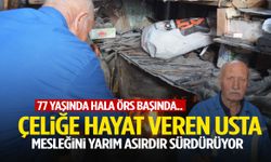 77 yaşında hala örs başında… Demirci’nin 64 yıllık ustası çeliğe hayat veriyor!