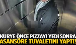 Kurye önce pizzayı yedi sonra asansöre tuvaletini yaptı!
