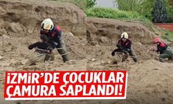 İzmir’de çocuklar çamura saplandı!
