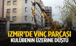 İzmir’de inşaatta kaza: Vinç parçası kulübenin üzerine düştü!