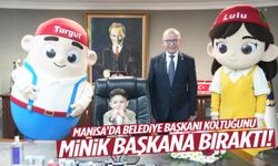 Manisa’da belediye başkanı koltuğunu minik başkana bıraktı