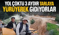 Manisa'da çöken yol eziyet oldu! Aylardır tarlaya yürüyerek gidiyorlar