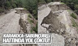 Karakoca-Sabuncubeli hattında yol çöktü!