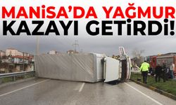 Manisa’da yağmur kazayı getirdi! Rampada dehşet anları…