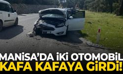 Manisa’da iki otomobil kafa kafaya girdi!