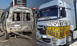 Tır hafif ticariye çarptı: Yaralılar var