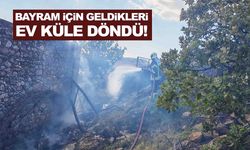 Manisa’da ev yangını… Bayram için geldikleri ev küle döndü!
