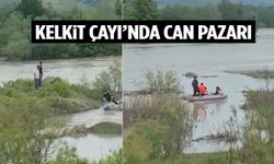 Kelkit Çayı’nda can pazarı: Akıntıya kapılan 4 gençten 2’si kayıp!