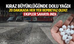 Manisa’da 20 dakikada her yer bembeyaz oldu
