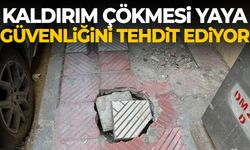 Kaldırım çökmesi yaya güvenliğini tehdit ediyor