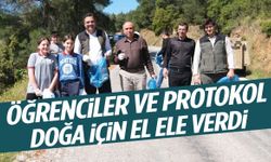 Sarıgöl’de öğrenciler ve protokol doğa için el ele verdi