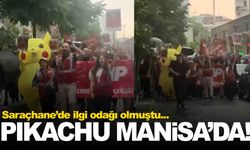 Pikachu Manisa’da… Özgür Özel’e ‘Sarı’ destek!