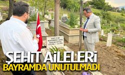 Şehit aileleri bayramda unutulmadı
