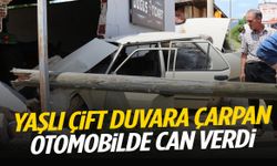 Depo duvarına çarpan otomobilde acı son: Yaşlı çift öldü