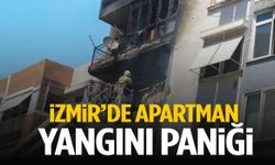 İzmir’de apartman yangını paniği!