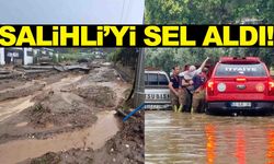 Salihli’de sağanak yağış hayatı felç etti! Cadde ve sokaklar su altında kaldı