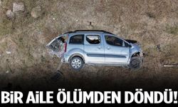 Kontrolden çıkan araç şarampole uçtu! Bir aile ölümden döndü