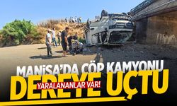 Manisa'da çöp kamyonu dereye uçtu! Yaralılar var