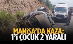 Salihli’de otomobil takla attı: 1’i çocuk 2 yaralı