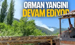 Manisa'da orman yangını devam ediyor! Havadan müdahale var...