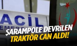 Şarampole devrilen traktör can aldı!