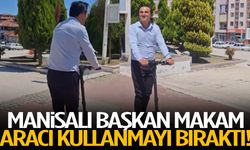 Manisalı başkan makam aracını bırakıp scooter kullanmaya başladı