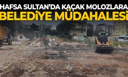 Hafsa Sultan’da kaçak molozlara belediye müdahalesi