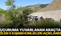 Uçuruma yuvarlanan araçta ölen 5 kişinin kimlikleri açıklandı