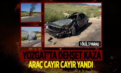 Yozgat'ta otomobil yandı: 1 ölü, 3 yaralı