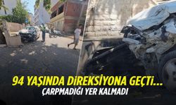94 yaşında direksiyona geçti... Çarpmadığı yer kalmadı
