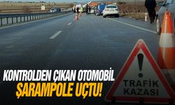 Kontrolden çıkan otomobil şarampole uçtu!