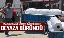 Manisa’da kavurucu sıcaklar üreticiyi harekete geçirdi! Bağlar beyaza büründü
