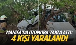 Manisa’da otomobil takla attı: 4 yaralı