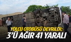 Yolcu otobüsü devrildi: 3’ü ağır 41 yaralı