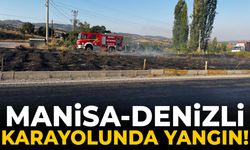 Manisa-Denizli karayolunda yangın!