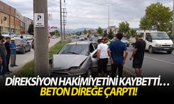 Direksiyon hakimiyetini kaybetti… Beton direğe çarptı!