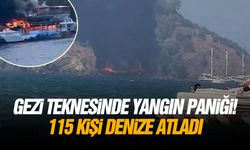 Gezi teknesinde yangın paniği! 115 kişi denize atladı