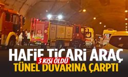 Hafif ticari araç tünel duvarına çarptı: 3 ölü